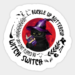 Witch x Cat Flipped My Witch Switch Sticker